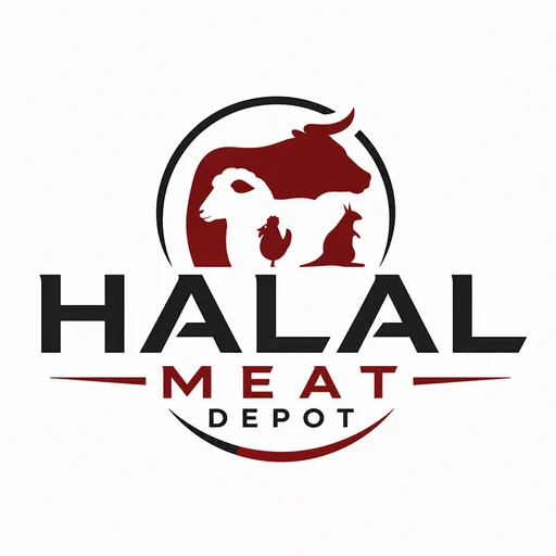 Halal Meat Depot logo — cow, lamb, rooster and kangaroo