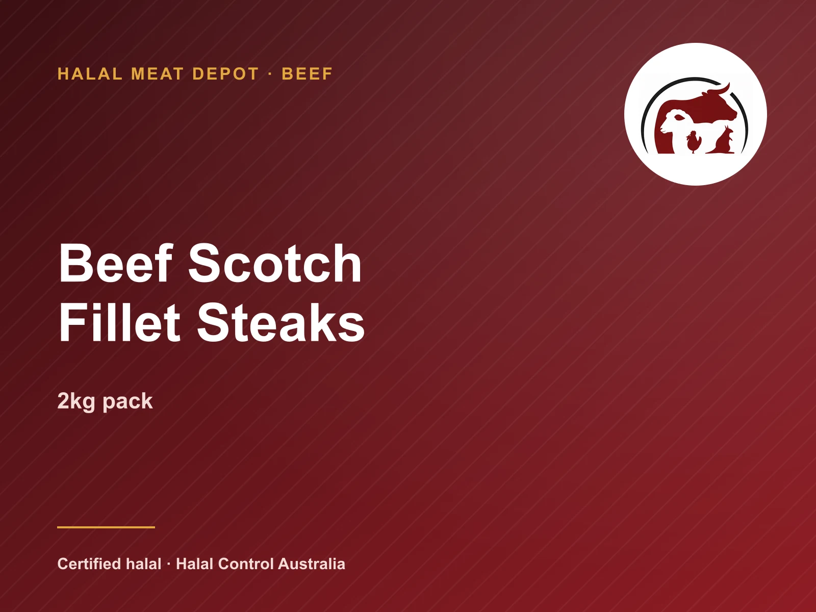 Beef Scotch Fillet Steaks — 2kg pack — Halal Meat Depot