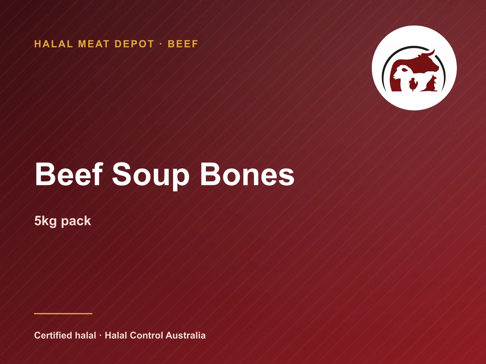 Beef Soup Bones — 5kg pack — Halal Meat Depot