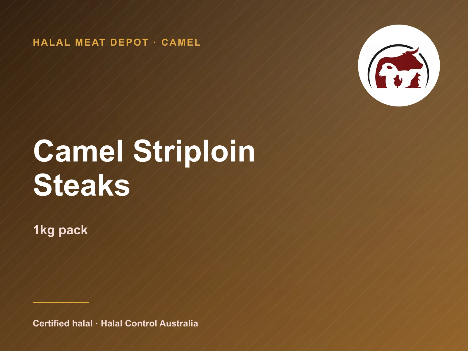 Camel Striploin Steaks — 1kg pack — Halal Meat Depot