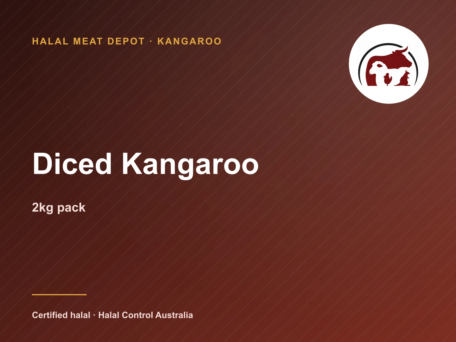 Diced Kangaroo — 2kg pack — Halal Meat Depot