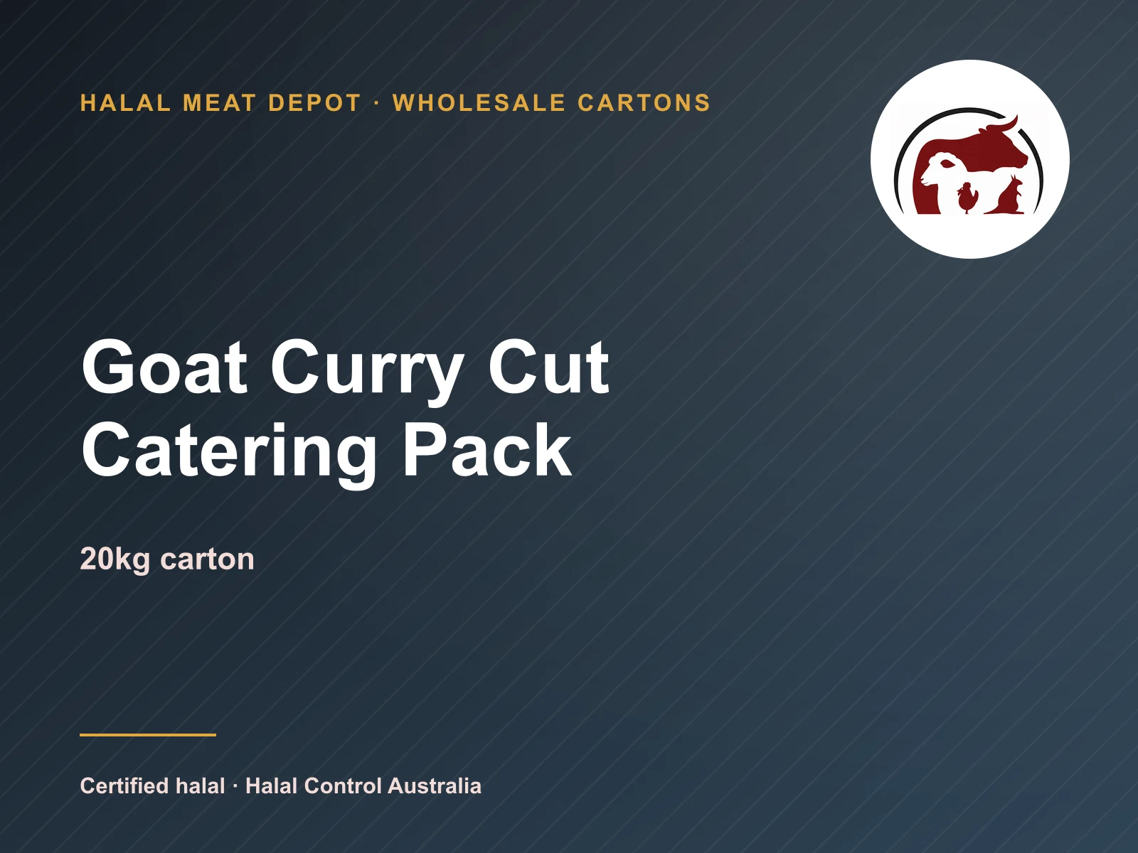 Goat Curry Cut Catering Pack — 20kg carton — Halal Meat Depot