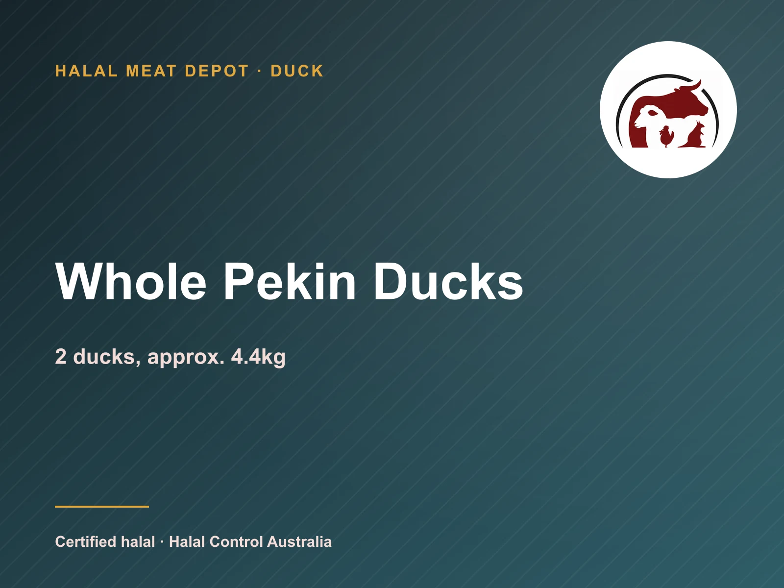 Whole Pekin Ducks — 2 ducks, approx. 4.4kg — Halal Meat Depot